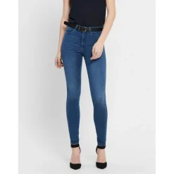 Jean seconde peau bleu en coton