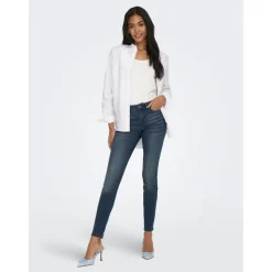 Jean skinny bleu en coton Sara
