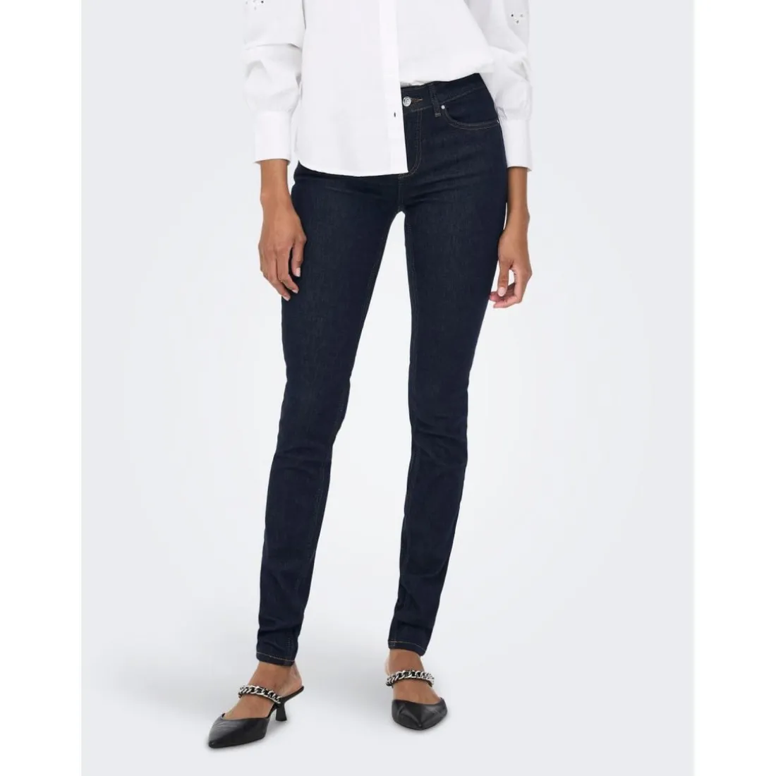 Jean skinny bleu en coton Nina