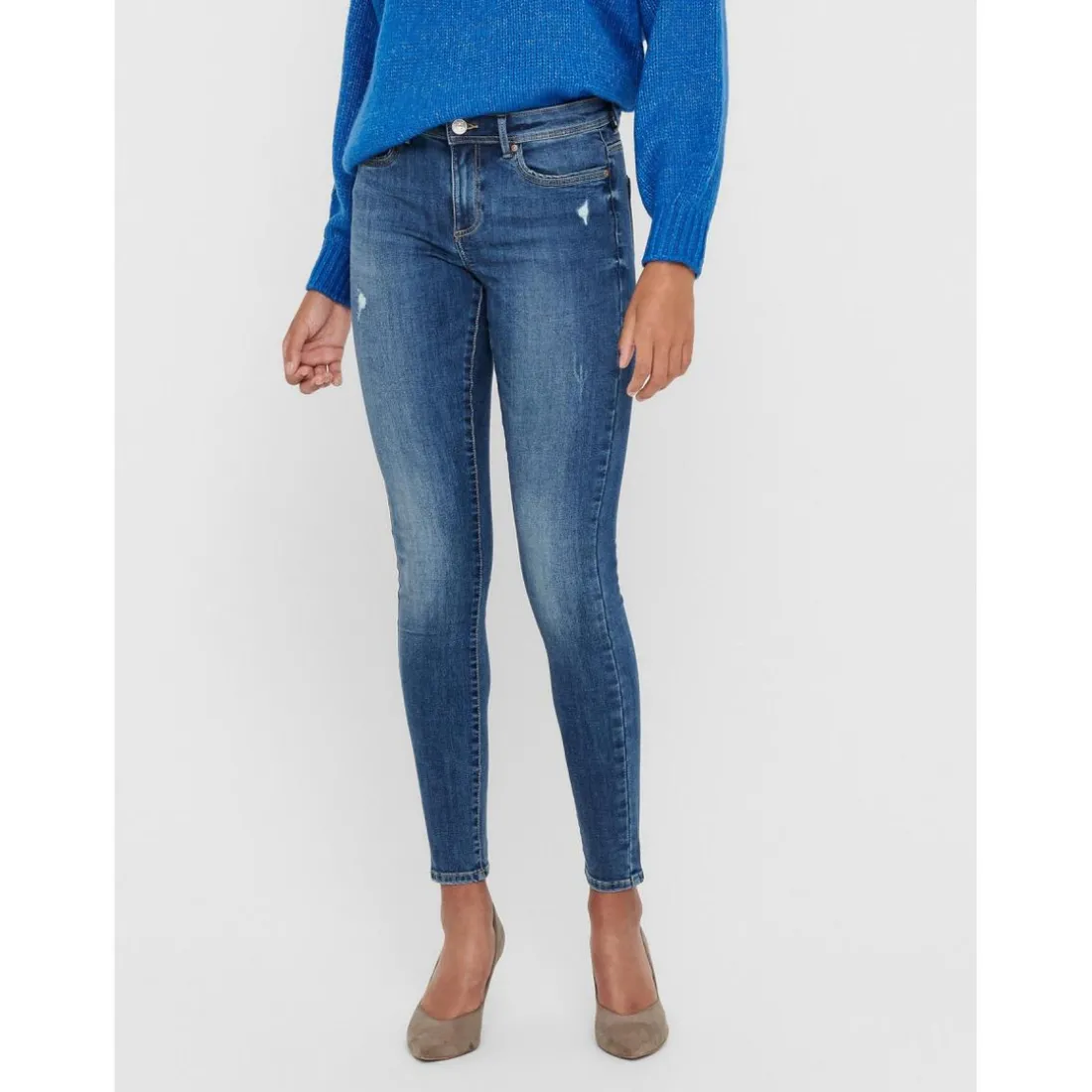 Jean skinny bleu en coton Lise