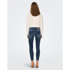 Jean skinny bleu en coton Rose