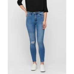 Jean skinny bleu en coton Lara