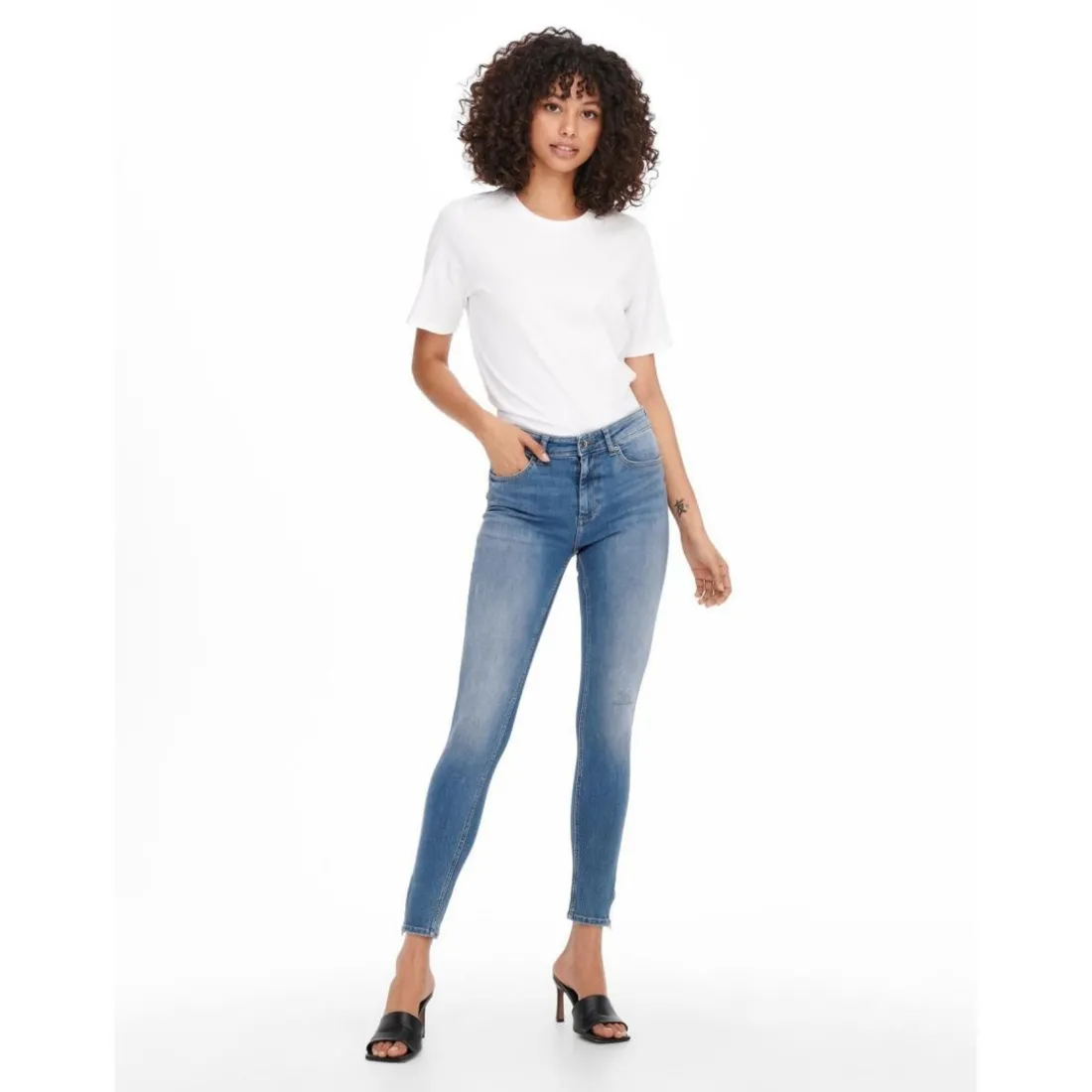 Jean skinny bleu en coton Lily