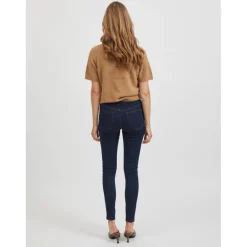 Jean skinny bleu foncé en coton