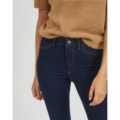 Jean skinny bleu foncé en coton