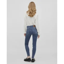 Jean skinny bleu moyen en coton Nora