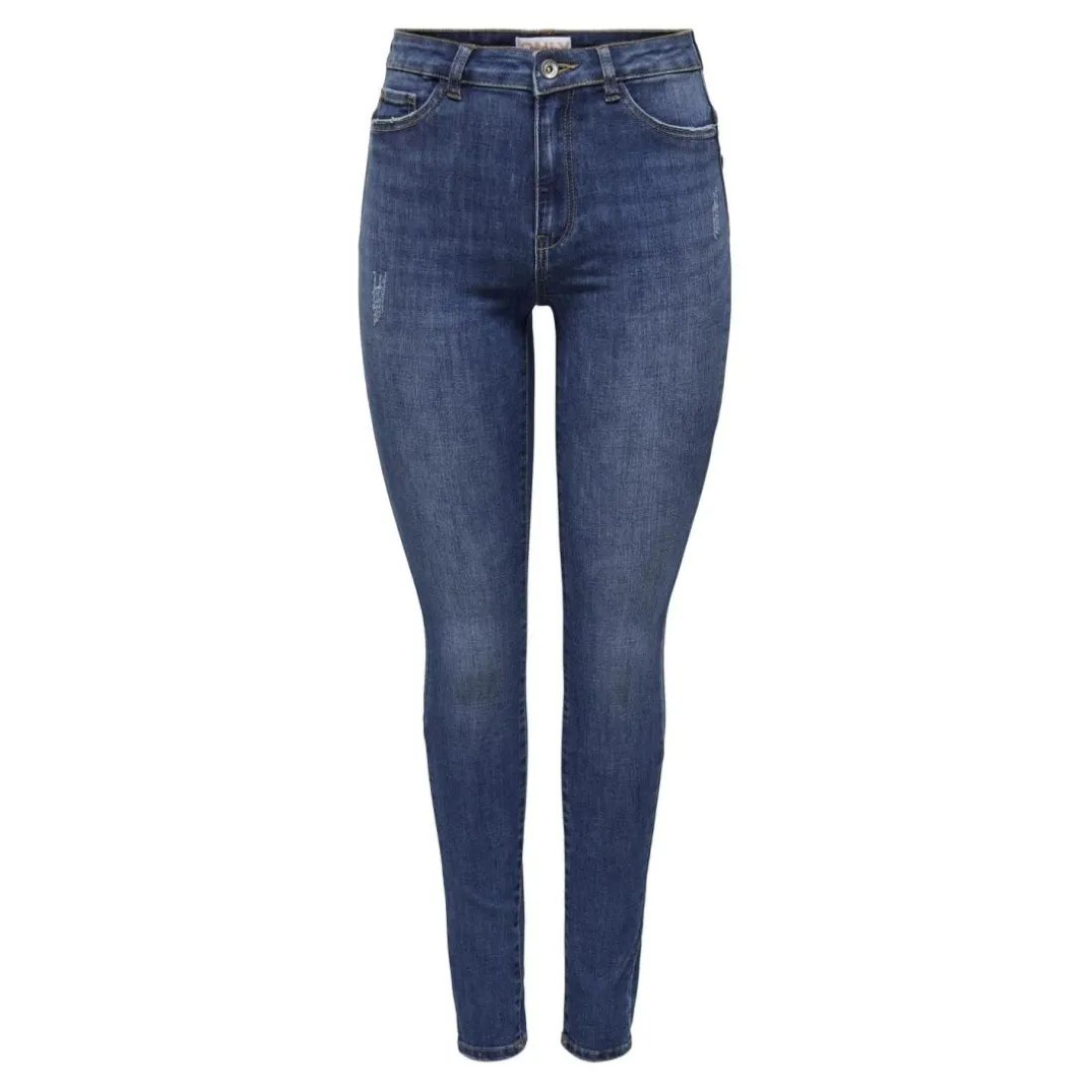 Jean skinny braguette à boutons taille haute bleu en coton Kaye