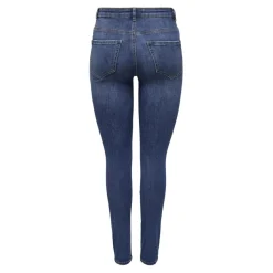 Jean skinny braguette à boutons taille haute bleu en coton Kaye