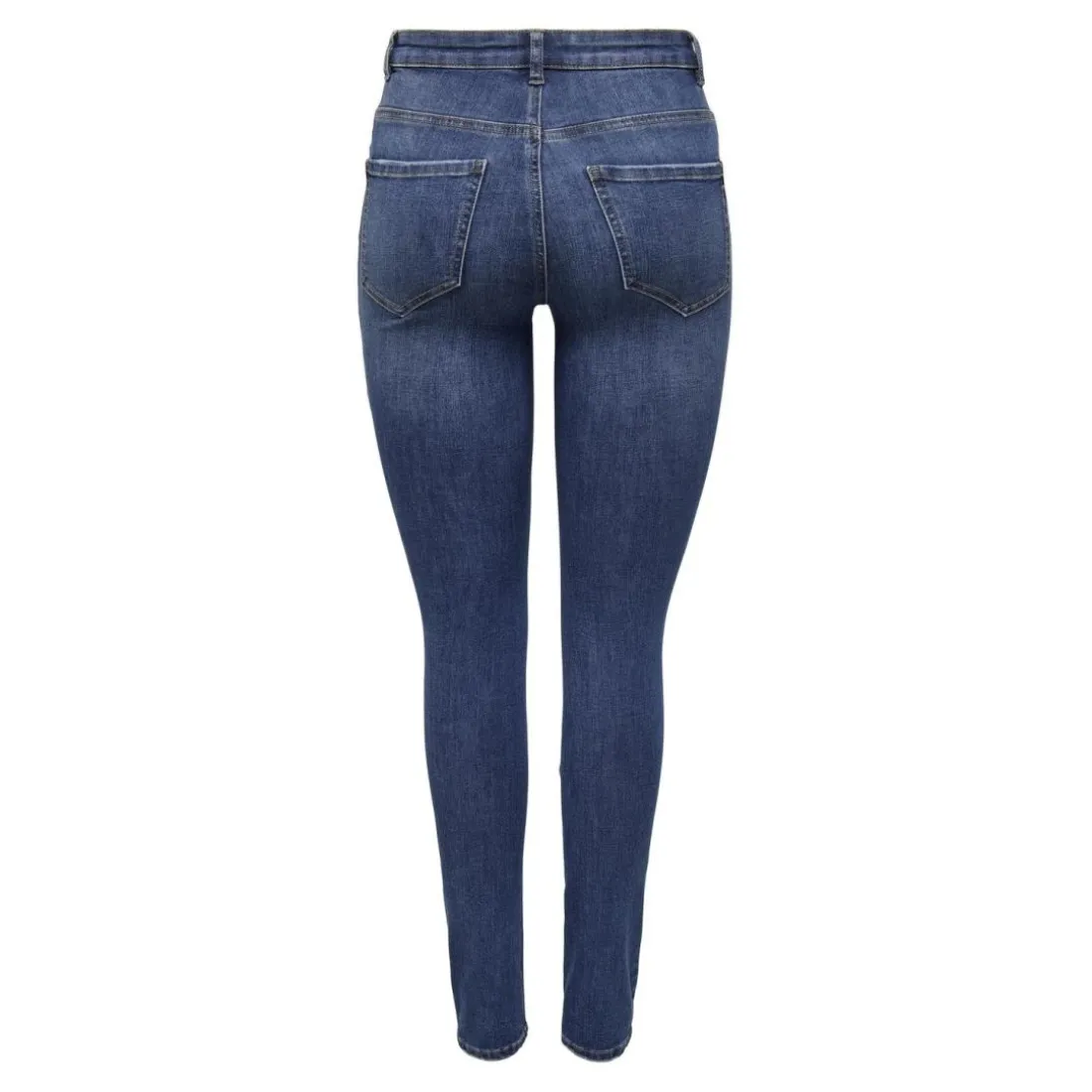 Jean skinny braguette à boutons taille haute bleu en coton Kaye
