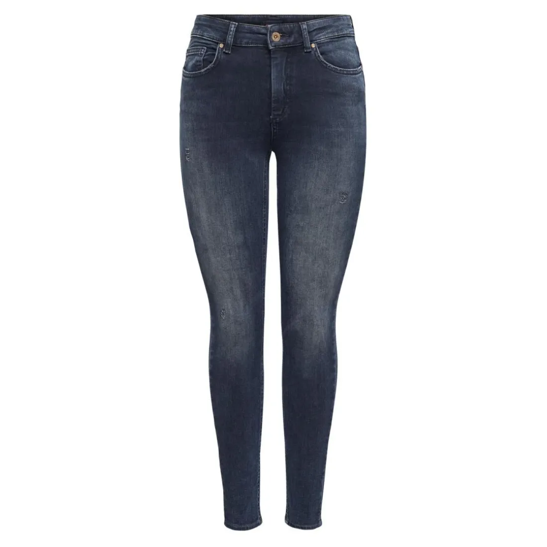 Jean skinny braguette à boutons taille moyenne noir en coton Ivy