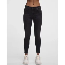Jean skinny braguette zippée noir en coton