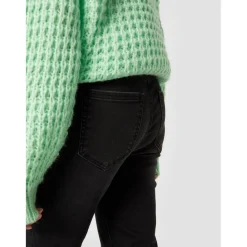 Jean skinny braguette zippée noir en coton