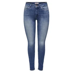 Jean skinny braguette zippée taille moyenne bleu en coton Iris