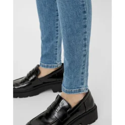 Jean skinny braguette zippée bleu en coton Lia