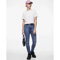Jean skinny braguette zippée bleu en coton Adele