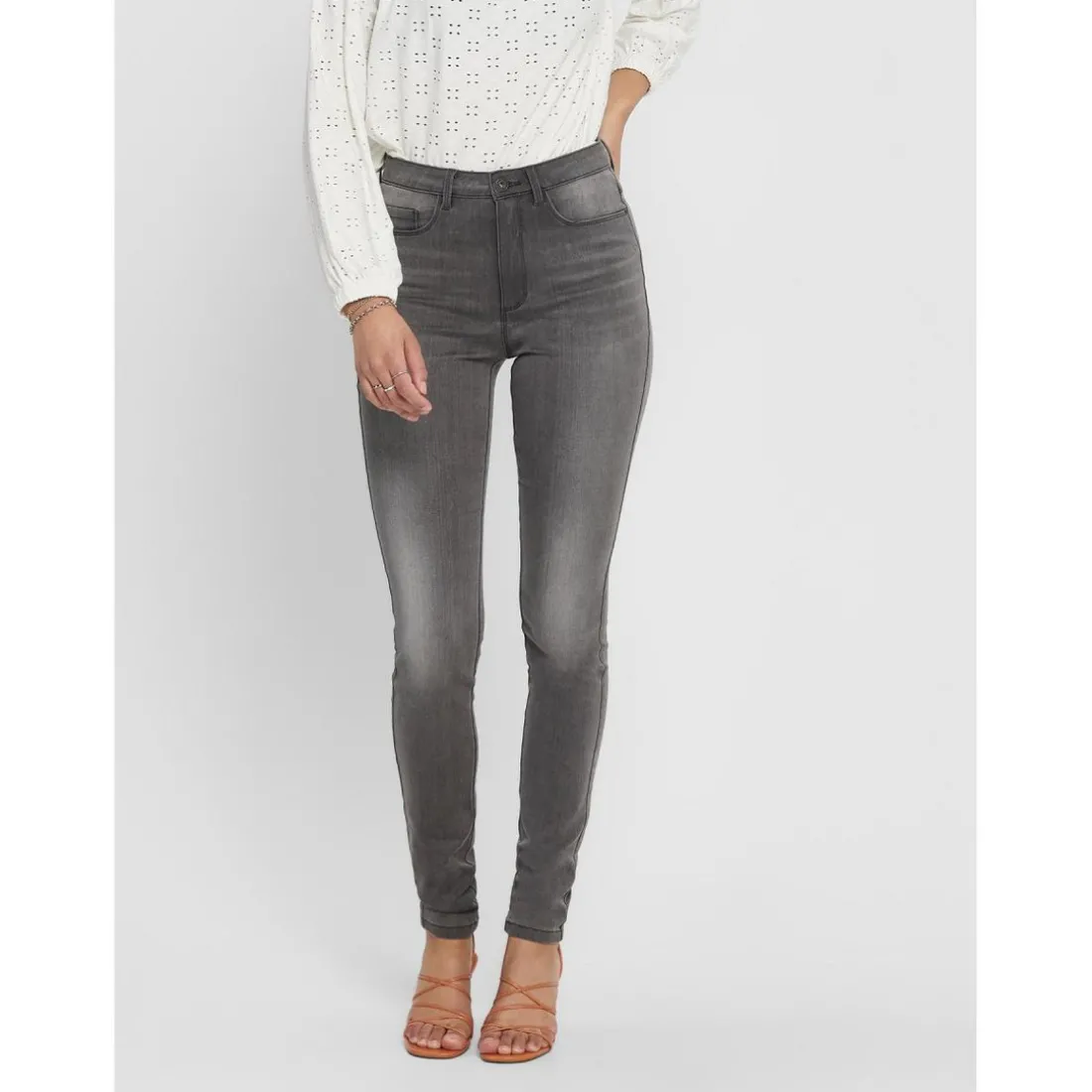 Jean skinny gris en coton Kali