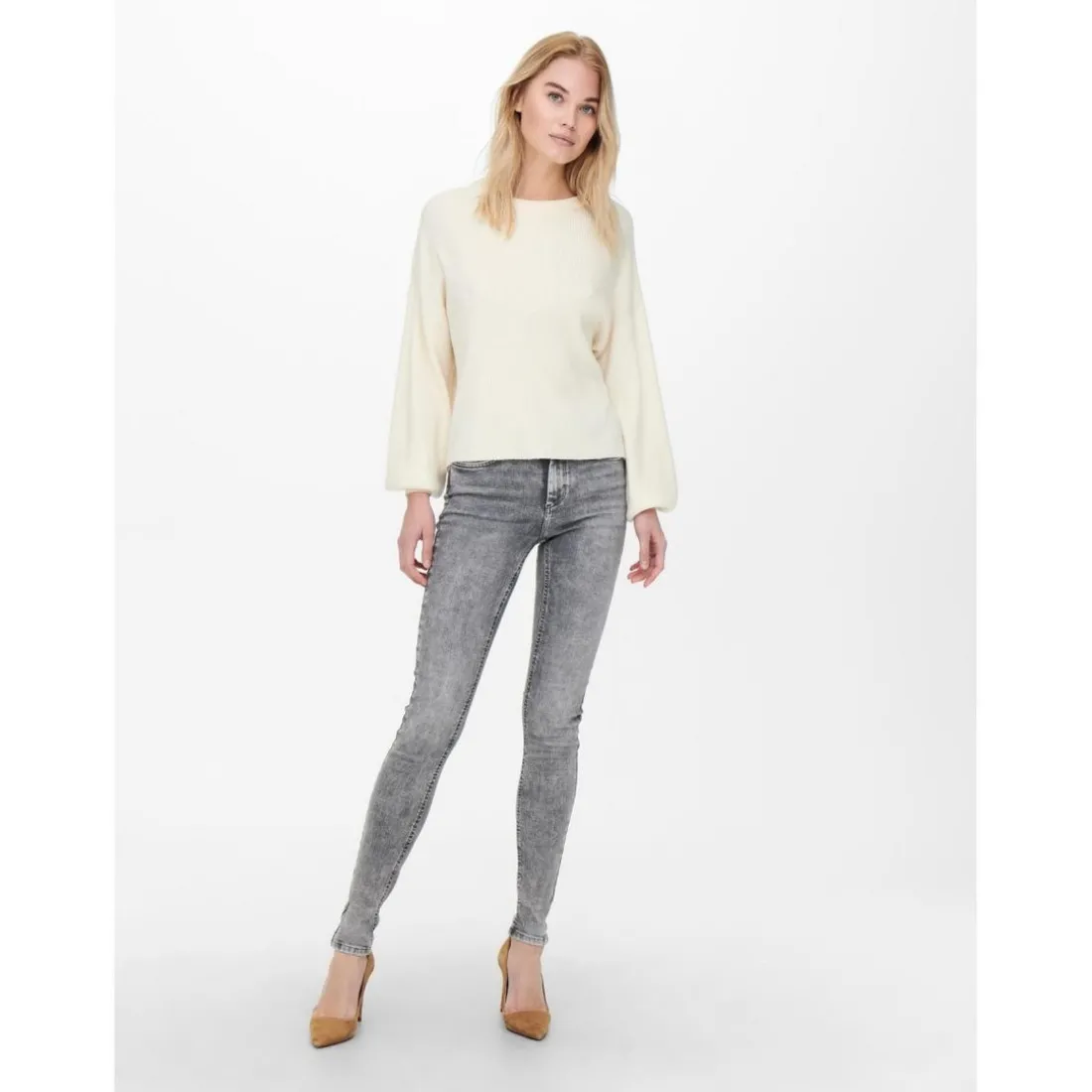 Jean skinny gris en coton Willa