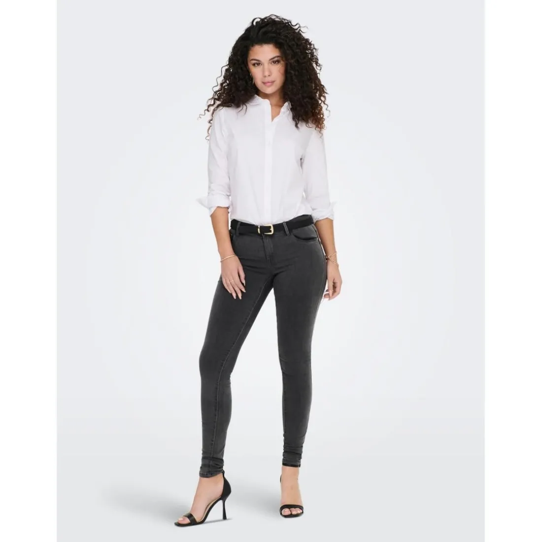 Jean skinny gris en viscose
