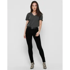 Jean skinny Longueur cheville noir en coton Julia