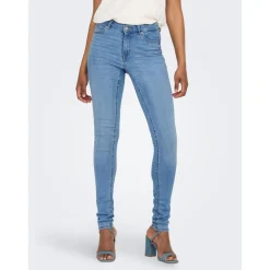 Jean skinny Longueur cheville bleu en coton Alia