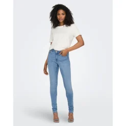 Jean skinny Longueur cheville bleu en coton Alia