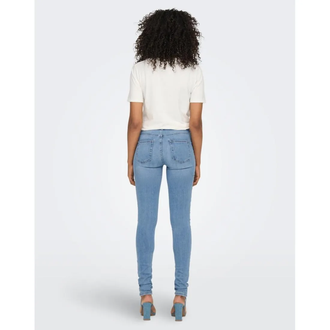 Jean skinny Longueur cheville bleu en coton Alia