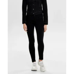 Jean skinny Longueur cheville noir en viscose