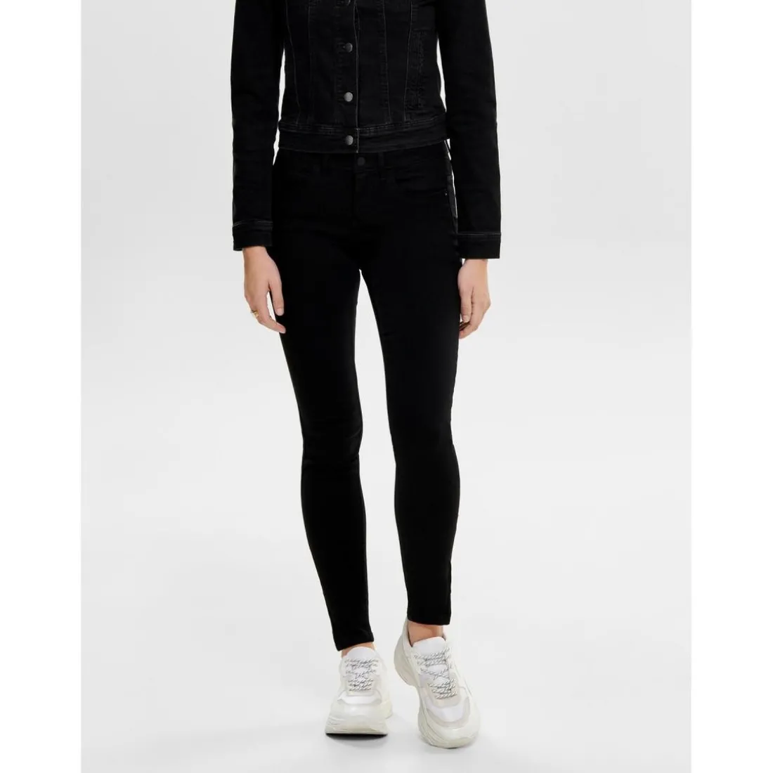 Jean skinny Longueur cheville noir en viscose