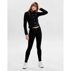 Jean skinny Longueur cheville noir en viscose