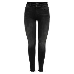 Jean skinny Longueur cheville noir en coton Lise