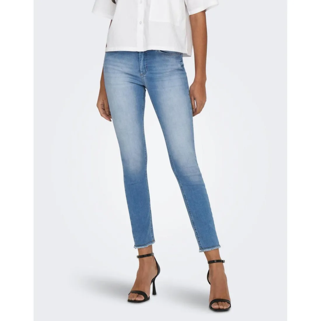 Jean skinny Longueur cheville bleu en coton Yas