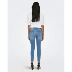 Jean skinny Longueur cheville bleu en coton Yas