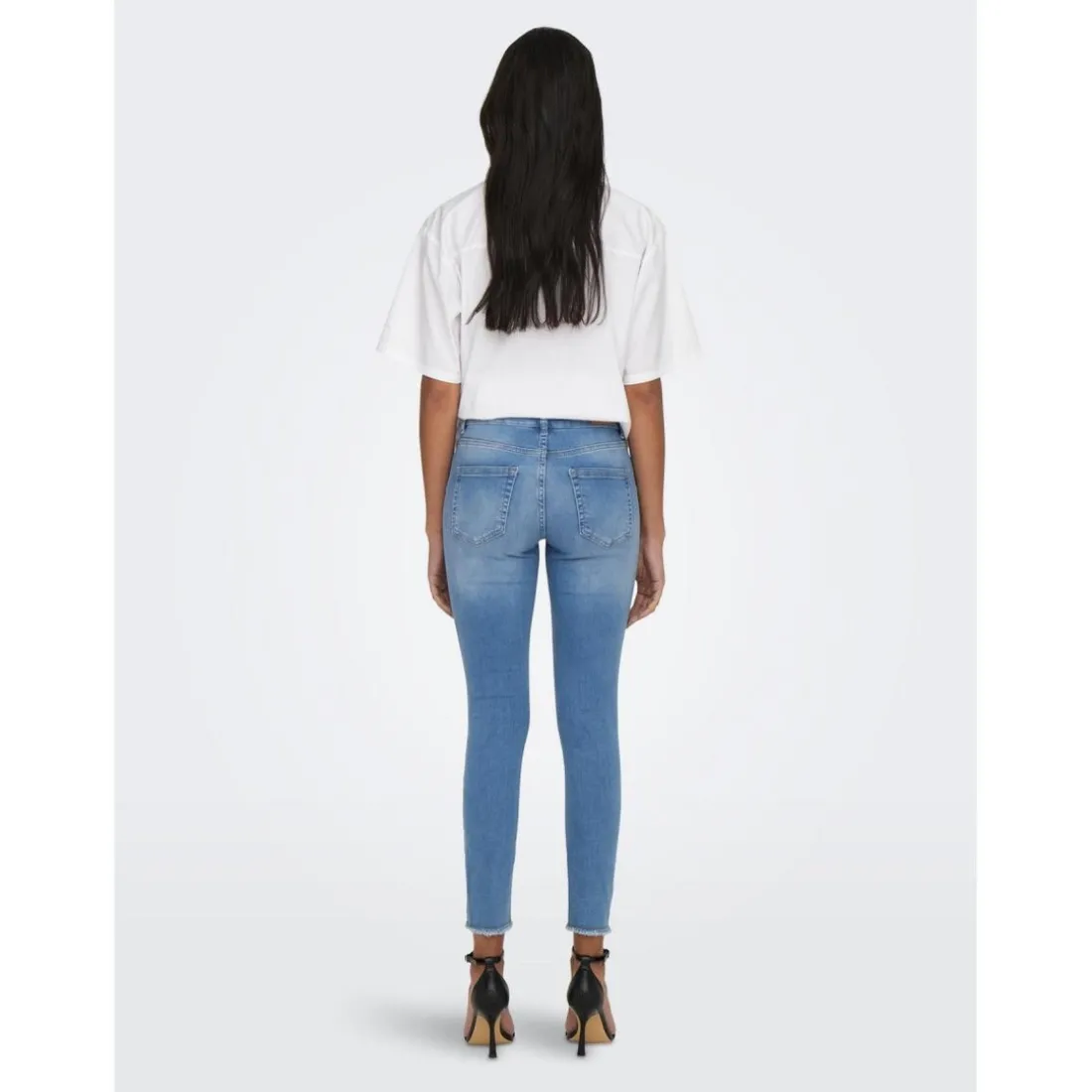Jean skinny Longueur cheville bleu en coton Yas