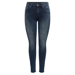 Jean skinny Longueur cheville bleu en coton Cléo