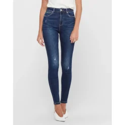 Jean skinny Longueur cheville bleu en coton Uma