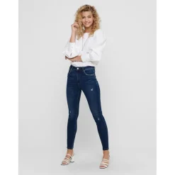 Jean skinny Longueur cheville bleu en coton Uma