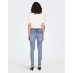 Jean skinny Longueur cheville bleu en coton Zoe