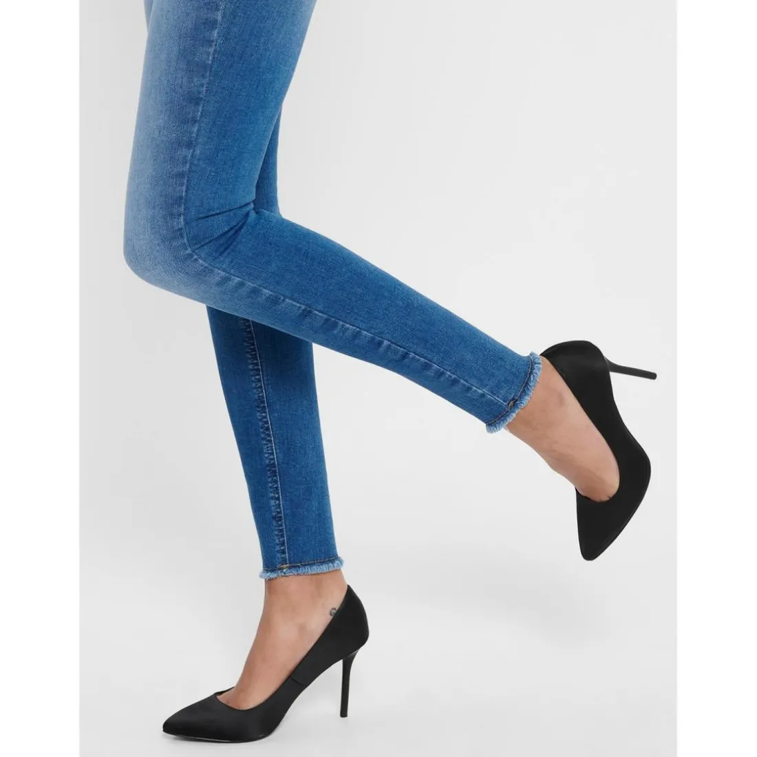 Jean skinny Longueur cheville bleu en coton Lane