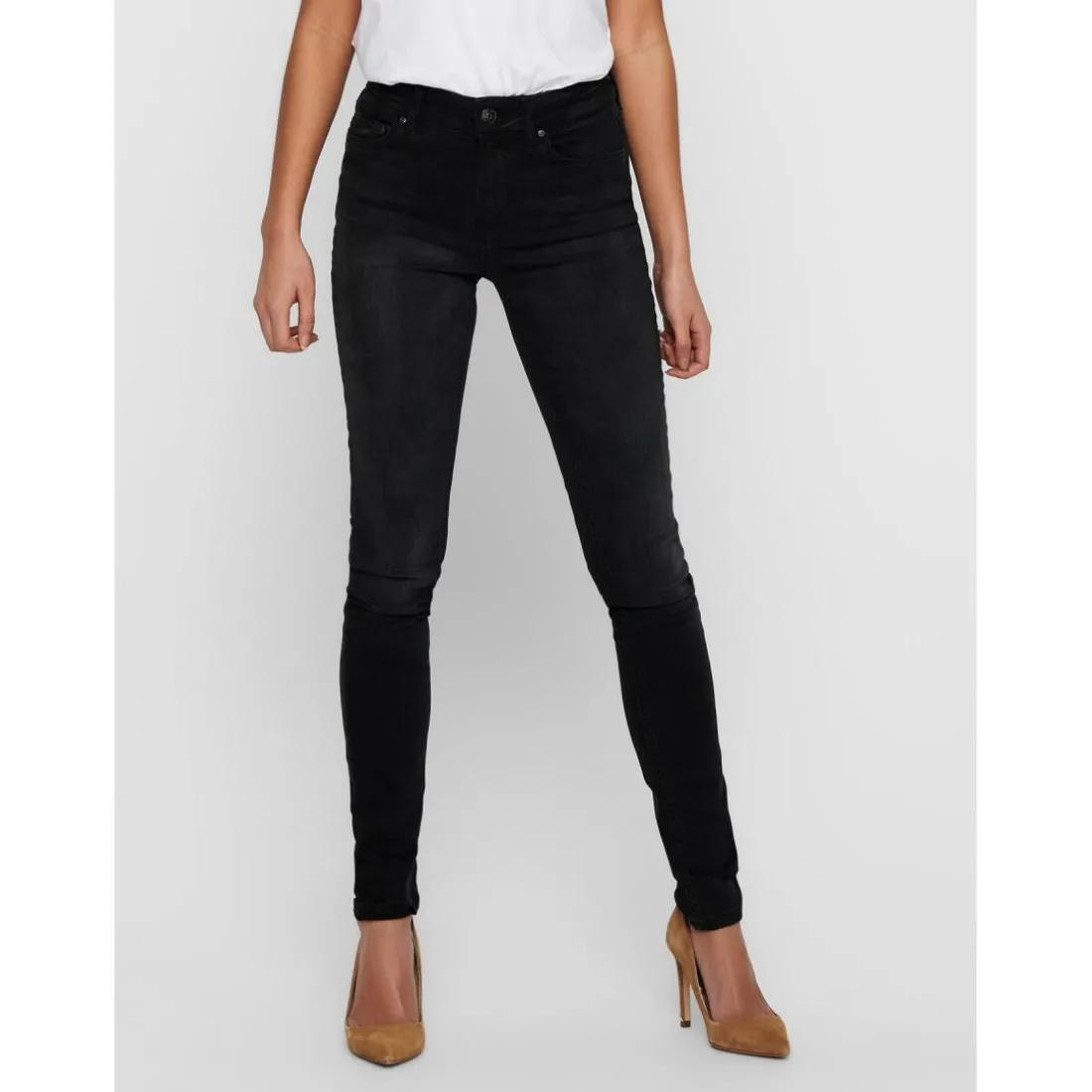 Jean skinny noir en coton Lina