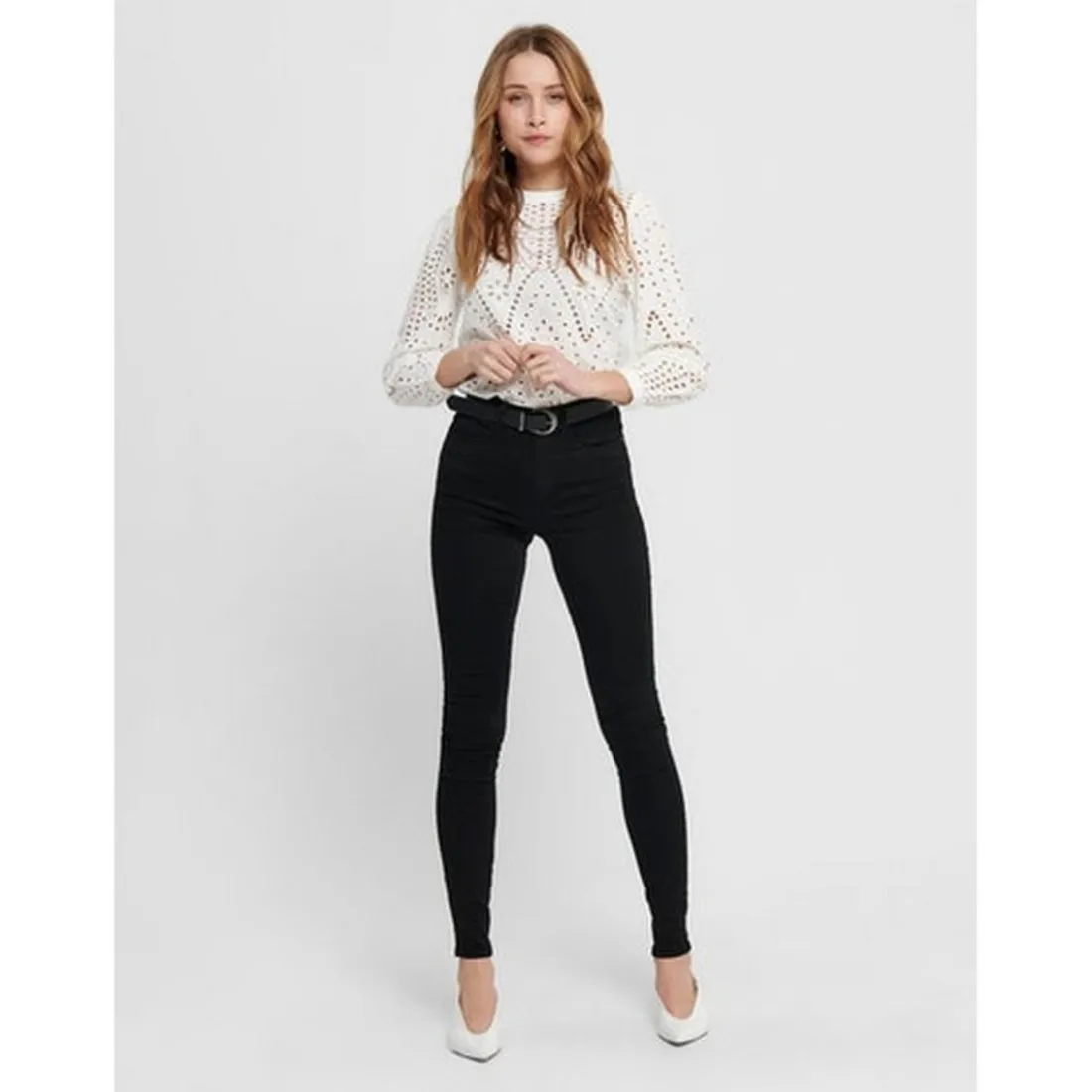 Jean skinny noir en coton Anya