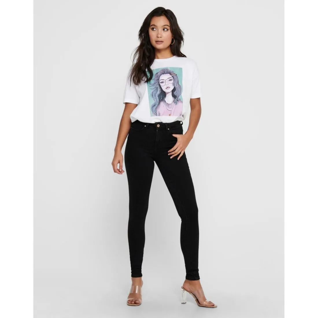 Jean skinny noir en coton Hattie