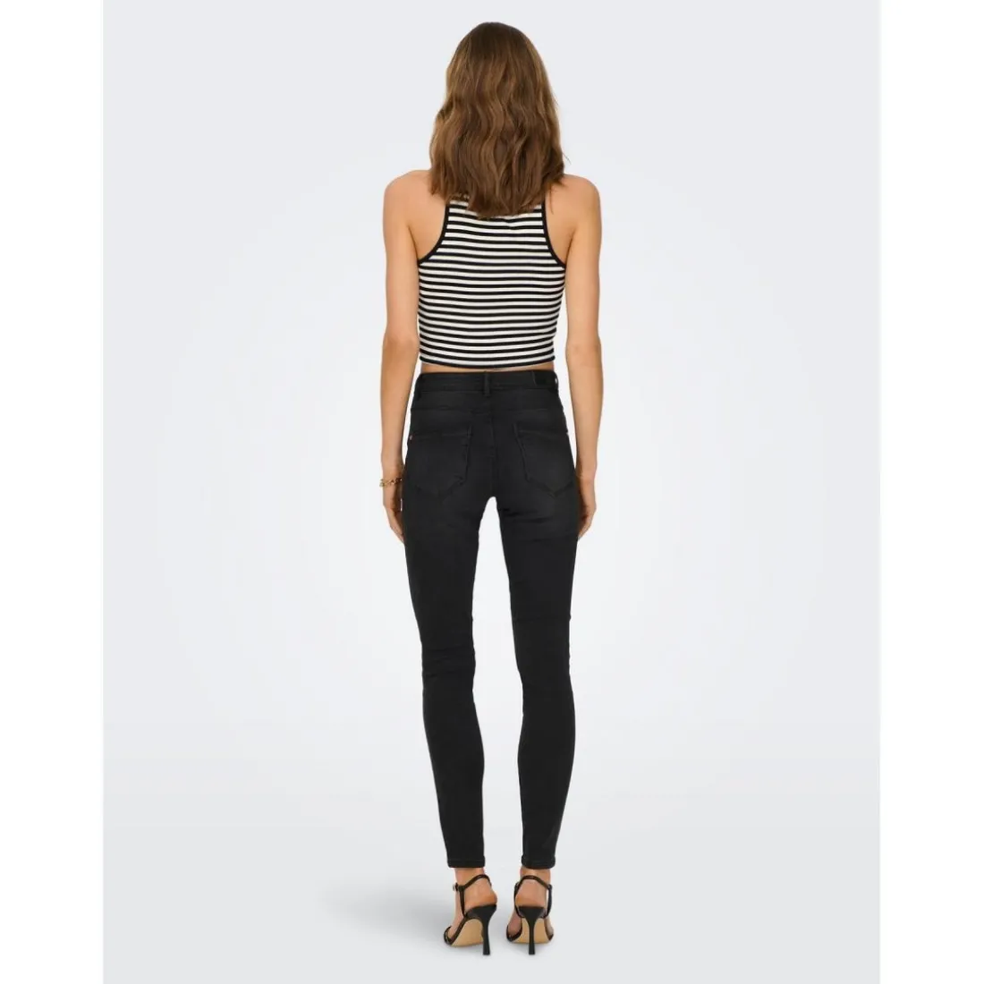 Jean skinny noir en coton Mina