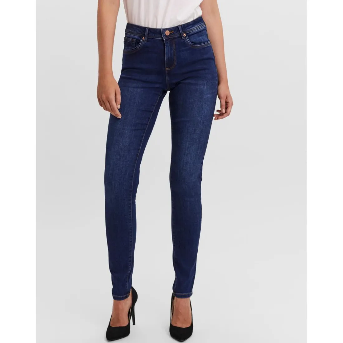 Jean skinny Skinny Fit Taille moyenne Longueur regular bleu Skye