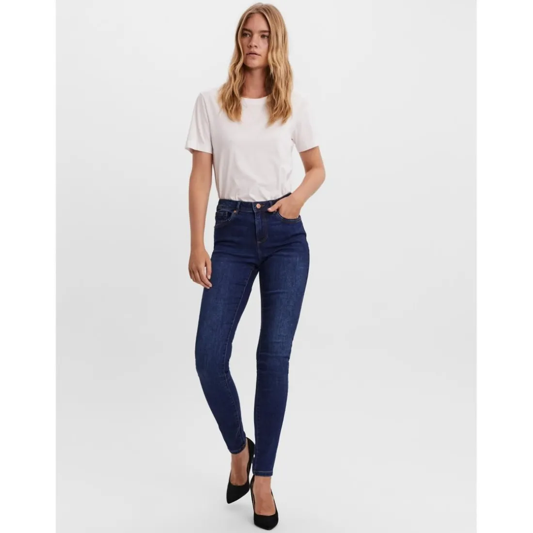 Jean skinny Skinny Fit Taille moyenne Longueur regular bleu Skye