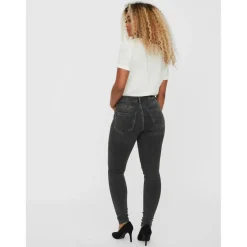 Jean skinny Skinny Fit Taille haute Longueur regular gris Hana