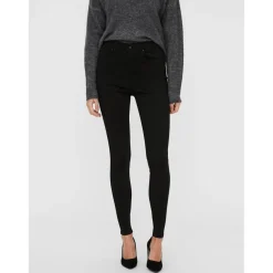 Jean skinny Skinny Fit Taille haute Longueur regular noir en coton modal Esme