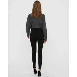 Jean skinny Skinny Fit Taille haute Longueur regular noir en coton modal Esme