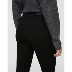 Jean skinny Skinny Fit Taille haute Longueur regular noir en coton modal Esme