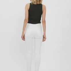 Jean skinny Skinny Fit Taille haute Longueur cheville blanc