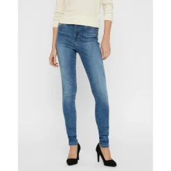 Jean skinny Skinny Fit Taille haute Longueur regular bleu en coton Zoe